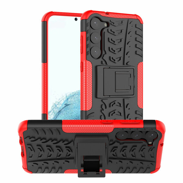 Outdoor Hülle für Samsung Galaxy S23+ Handyhülle Handy Tasche Bumper TPU Silikon Rot