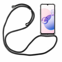 Handykette Xiaomi Redmi 13C / Poco C65 Handyhülle mit Band Hülle mit Kordel Schwarz