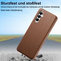 Hülle Handyhülle Stoßfeste Handy Tasche Ultra-Dünn Case Leder Bumper für Samsung Galaxy S24 Braun