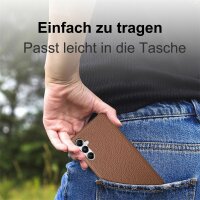 Hülle Handyhülle Stoßfeste Handy Tasche Ultra-Dünn Case Leder Bumper für Samsung Galaxy S24 Braun