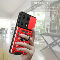 Outdoor Panzer Hülle Xiaomi Redmi Note 13 Pro 4G Handyhülle Kameraschutz Ring Rot