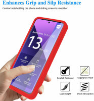 360° Grad Hülle Xiaomi Redmi Note 13 Pro+ 5G mit Integriertem Displayschutz Rot
