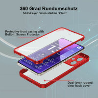 360° Grad Hülle Xiaomi Redmi Note 13 Pro+ 5G mit Integriertem Displayschutz Rot
