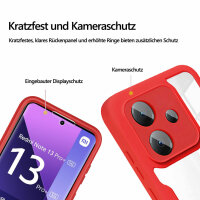 360° Grad Hülle Xiaomi Redmi Note 13 Pro+ 5G mit Integriertem Displayschutz Rot