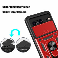 Outdoor Panzer Hülle Google Pixel 8 Handyhülle mit Kameraschutz Ringhalter Cover Rot