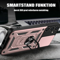 Outdoor Panzer Hülle für Samsung Galaxy S23 FE mit Kameraschutz Ringhalter Case Rosegold