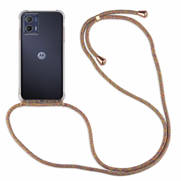 betterfon Handykette für Motorola Moto G73 5G Handyhülle mit Band Hülle mit Kord Rainbow
