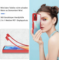 360° Grad Hülle Xiaomi Redmi 10 2022 Handyhülle mi Integriertem Displayschutz Rot