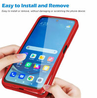 360° Grad Hülle Xiaomi Redmi 10 2022 Handyhülle mi Integriertem Displayschutz Rot