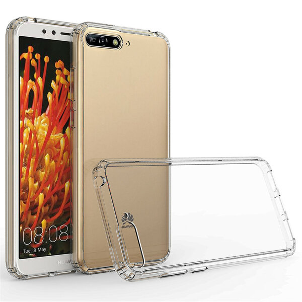 Huawei Hülle Crystal Panzer Case Handy Tasche Outdoor Cover Bumper Schutzhülle Y6 2018