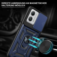 Outdoor Panzer Hülle Motorola Moto G13 / G23 / G53 mit Kameraschutz Ringhalter Blau