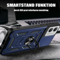 Outdoor Panzer Hülle Motorola Moto G13 / G23 / G53 mit Kameraschutz Ringhalter Blau