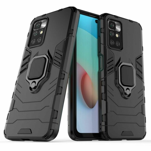 Schutz Hülle Xiaomi Redmi 10, Handy Tasche Ring Case Outdoor Bumper Silikon TPU
