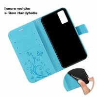 Handyhülle für ZTE Blade A71 – Klapphülle Blume Blau