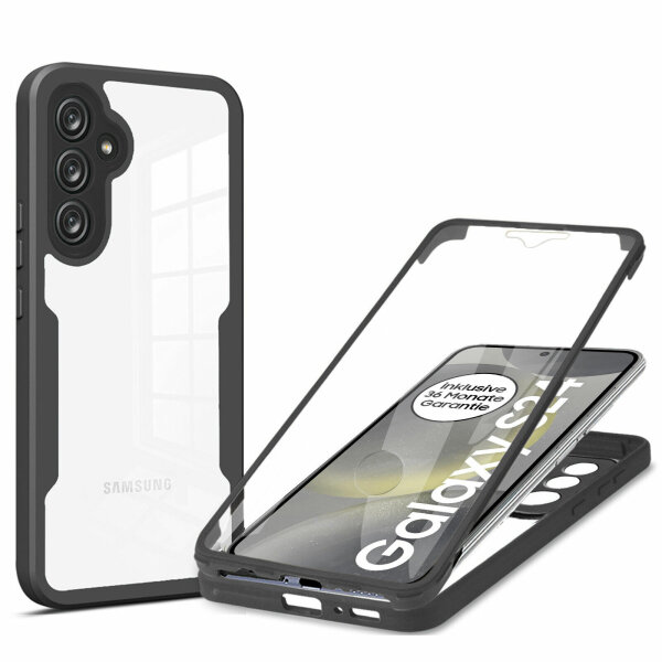 360° Grad Hülle für Samsung Galaxy S24+ vollschutz Integriertem Displayschutz Schwarz