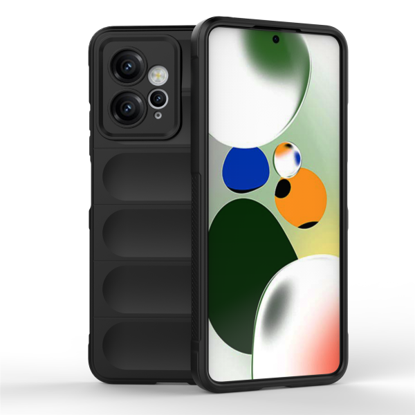 Hülle für Xiaomi Handyhülle Outdoor Case Handy Tasche Silikon Back Cover Bumper Schwarz Redmi Note 12 4G