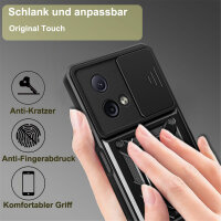 Outdoor Panzer Hülle Motorola Moto G84 Handyhülle mit Kameraschutz Ringhalter Schwarz