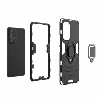 Hülle für Samsung Galaxy A53 5G, Schutzhülle Handy Tasche Ring Case Cover Bumper Schwarz