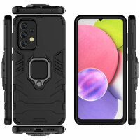 Hülle für Samsung Galaxy A53 5G, Schutzhülle Handy Tasche Ring Case Cover Bumper Schwarz
