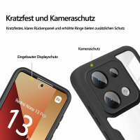 360° Grad Hülle Xiaomi Redmi Note 13 Pro 4G mit Integriertem Displayschutz Schwarz
