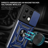 Outdoor Panzer Hülle Xiaomi Redmi Note 13 4G Handyhülle Kameraschutz Ringhalter  Blau