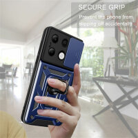 Outdoor Panzer Hülle Xiaomi Redmi Note 13 4G Handyhülle Kameraschutz Ringhalter  Blau