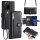 Handykette Xiaomi Hülle mit Band Handyhülle Kartenfächer PU Leder Umhängetasche Redmi Note 12 Pro 5G / Poco X5 Pro 5G Schwarz