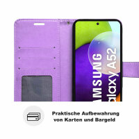 Hülle Für Samsung Galaxy A52 Handy Tasche Handyhülle Wallet Case Flip Cover Etui Lila