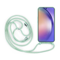Handykette für Samsung Hanyhülle mit Band Hülle mit Kodel Smartphone Halskette Galaxy A34 Mintgrün