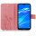 Huawei Handy Tasche Handyhülle Schutz Hülle Blumen Flip Cover Buch Case Etui Huawei Y7 2019 Rosa