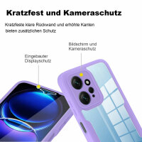 360° Grad Hülle Xiaomi Redmi Note 12 4G Rundum vollschutz mit Displayschutz Lila