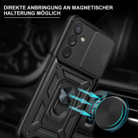 Outdoor Panzer Hülle für Samsung Galaxy A34 5G mit Kameraschutz Ringhalter  Schwarz