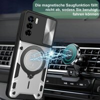 Outdoor Panzer Hülle für ZTE Handyhülle mit Slide Kameraschutz Ringhalter Bumper Blade A53 / A53+ Silber