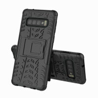 Handy Tasche für Samsung Galaxy Case Panzer Hülle Cover Schutzhülle Etui Bumper Galaxy S10 SM-G973 Schwarz