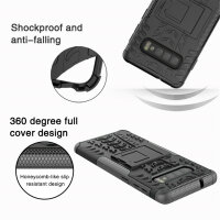 Handy Tasche für Samsung Galaxy Case Panzer Hülle Cover Schutzhülle Etui Bumper Galaxy S10 SM-G973 Schwarz