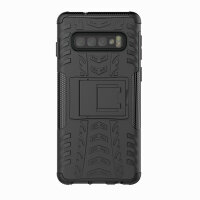 Handy Tasche für Samsung Galaxy Case Panzer Hülle Cover Schutzhülle Etui Bumper Galaxy S10 SM-G973 Schwarz