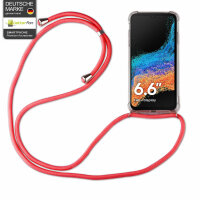 Handykette für Samsung Galaxy Xcover 6 Pro Handyhülle mit Band Hülle mit Kordel Rot
