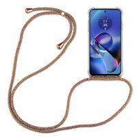 Handykette für Motorola Moto G54 Handyhülle mit Band Hülle mit Schnur Back Cover Rainbow