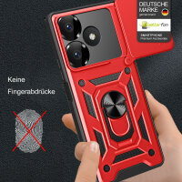 Outdoor Panzer Hülle Xiaomi Redmi 13 /Poco M6 Handyhülle Kameraschutz Ringhalter Rot
