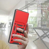 Outdoor Panzer Hülle Xiaomi Redmi 13 /Poco M6 Handyhülle Kameraschutz Ringhalter Rot