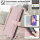 Handykette Samsung Hülle mit Band Handyhülle Kartenfächer PU Leder Umhängetasche Galaxy A54 Rosa