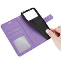 Handyhülle Hülle für Xiaomi POCO M4 Pro 4G, Handy Tasche Schutz Flip Case Schale Lila