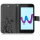 Wiko Handy Tasche Handyhülle Schutz Hülle Blumen Flip Cover Buch Case Etui Wiko Sunny 3 Schwarz