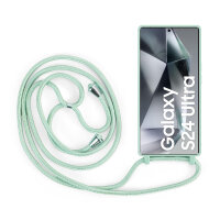 Handykette für Samsung Hanyhülle mit Band Hülle mit Kodel Smartphone Halskette Galaxy S24 Ultra Mintgrün