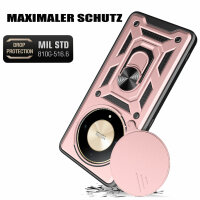 Outdoor Panzer Hülle Honor Magic 6 Lite Handyhülle Slide Kameraschutz Ringhalter Rosegold