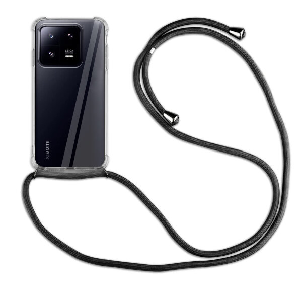 Handykette für Xiaomi 13 Pro Handyhülle mit Band Hülle mit Kordel Handy Tasche Schwarz