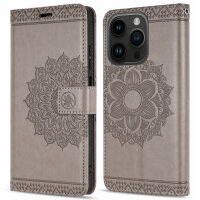 Handyhülle für Apple iPhone 14 Pro Max – Mandala Case Grau