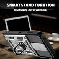 Outdoor Panzer Hülle Nokia G10 G20 Handyhülle mit Slide Kameraschutz Ringhalter Silber