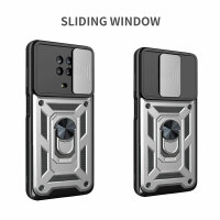 Outdoor Panzer Hülle Nokia G10 G20 Handyhülle mit Slide Kameraschutz Ringhalter Silber