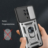 Outdoor Panzer Hülle Nokia G10 G20 Handyhülle mit Slide Kameraschutz Ringhalter Silber